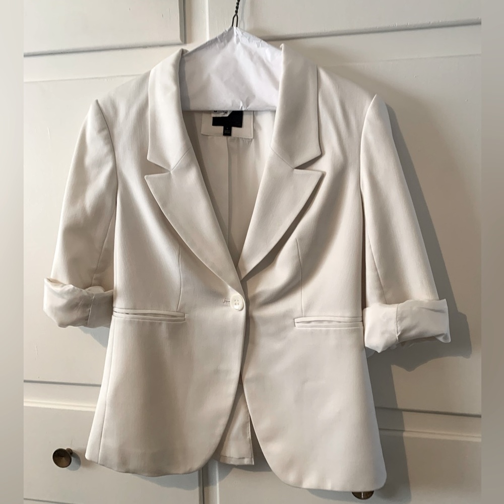 The Limited White Cropped Blazer